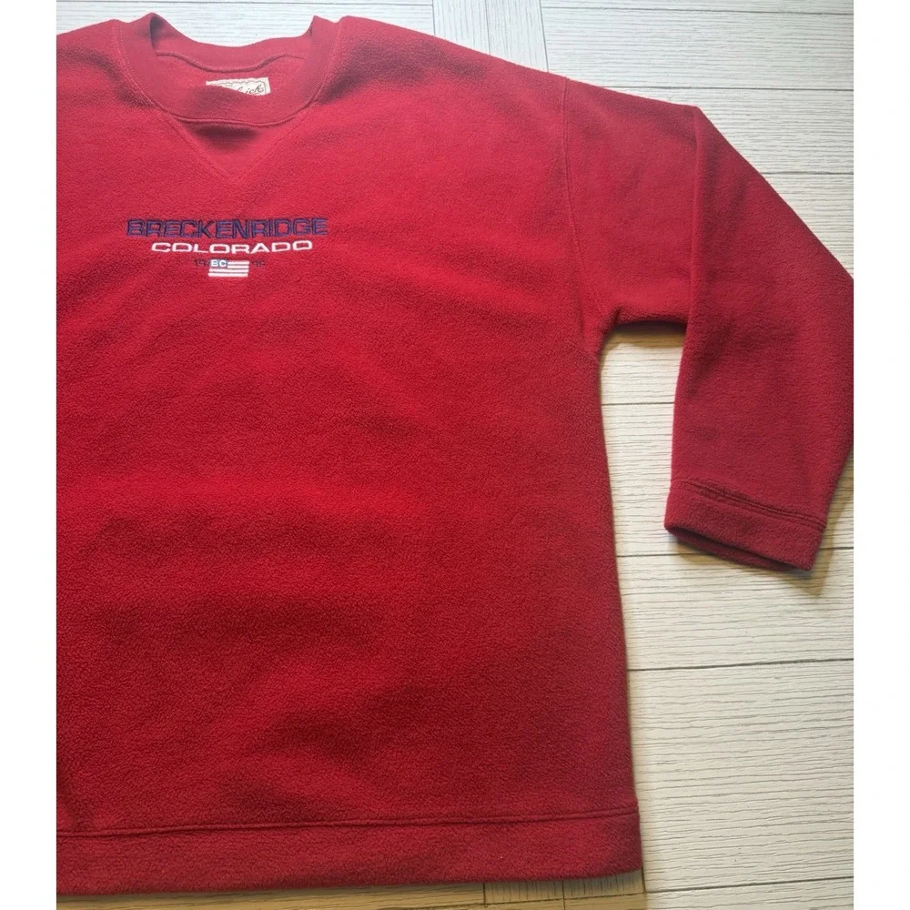 Woolrich Vintage 90's Red Embroidered‎ Breckenridge Unisex Crewneck Sz  L Flag